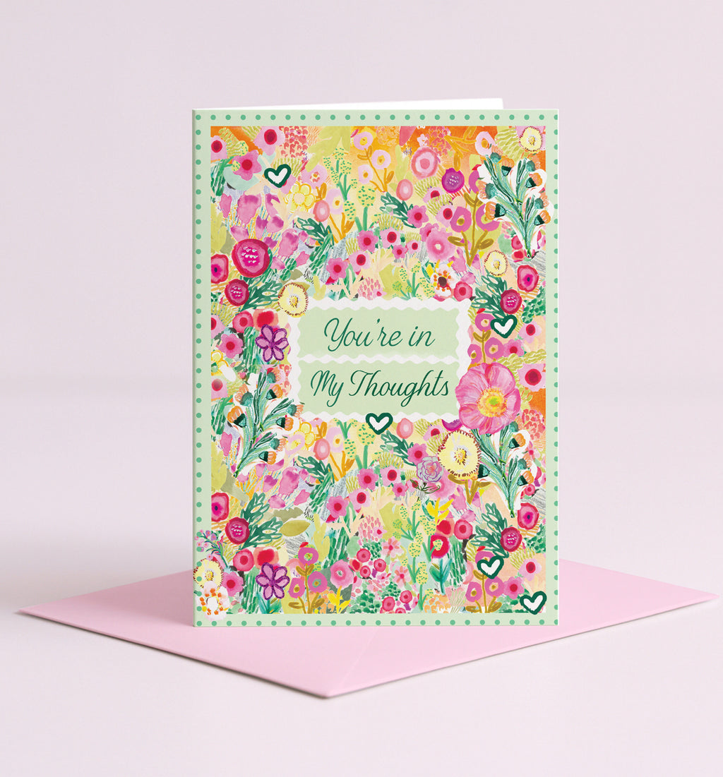 You're in My Thoughts Floral Greeting Card 🌸💗