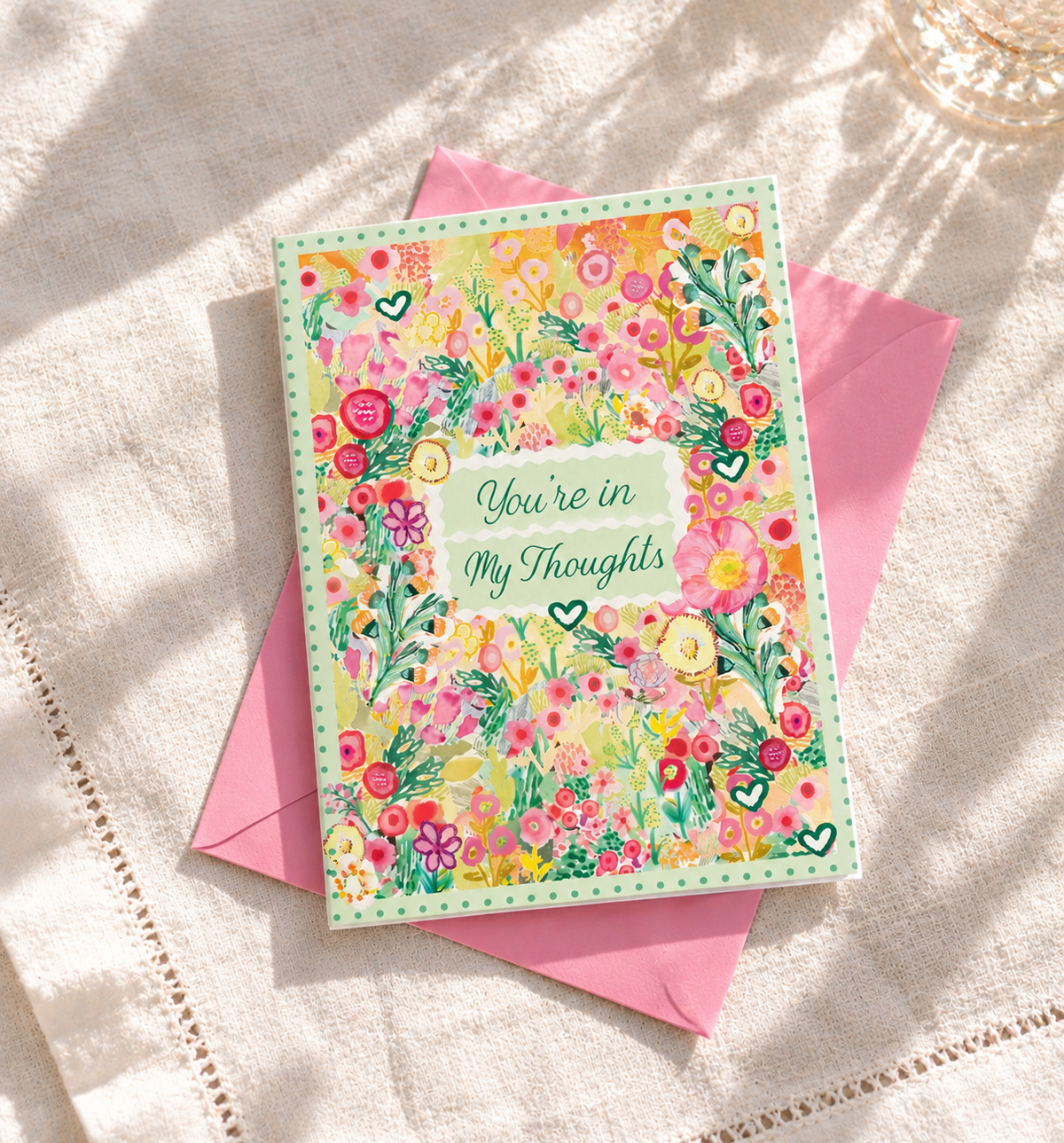 You're in My Thoughts Floral Greeting Card 🌸💗