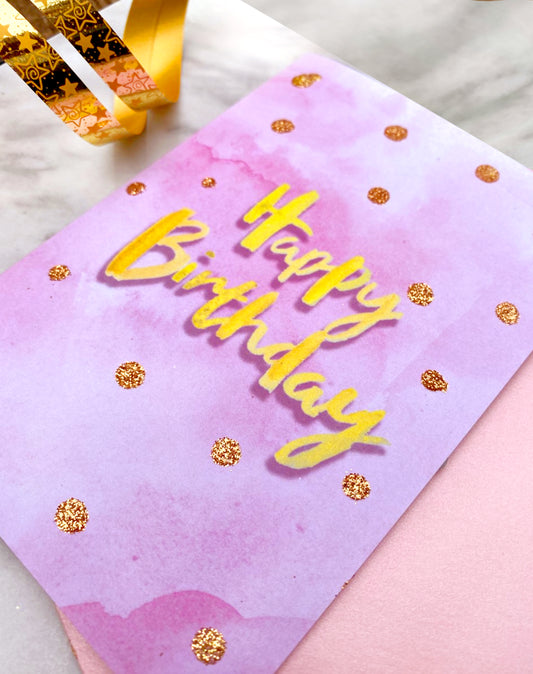 Glitter polka dot Birthday Card